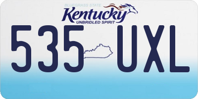 KY license plate 535UXL