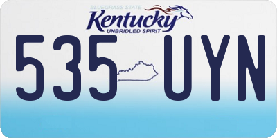 KY license plate 535UYN