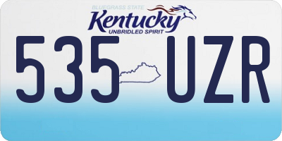 KY license plate 535UZR