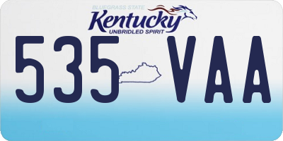 KY license plate 535VAA