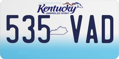 KY license plate 535VAD