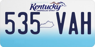 KY license plate 535VAH