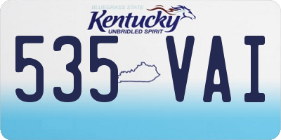 KY license plate 535VAI