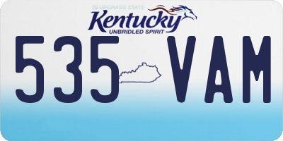 KY license plate 535VAM