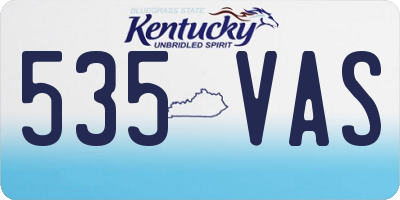KY license plate 535VAS