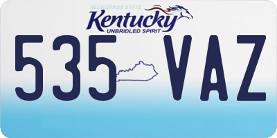 KY license plate 535VAZ