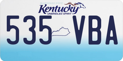 KY license plate 535VBA