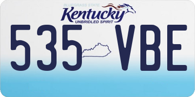 KY license plate 535VBE
