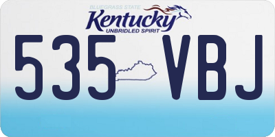 KY license plate 535VBJ
