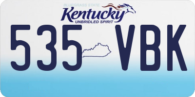 KY license plate 535VBK