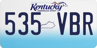KY license plate 535VBR