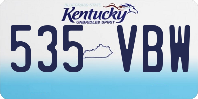 KY license plate 535VBW