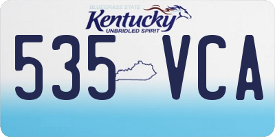 KY license plate 535VCA