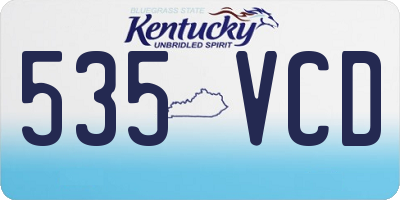 KY license plate 535VCD