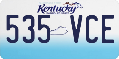 KY license plate 535VCE