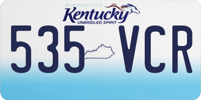 KY license plate 535VCR