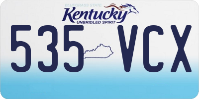 KY license plate 535VCX