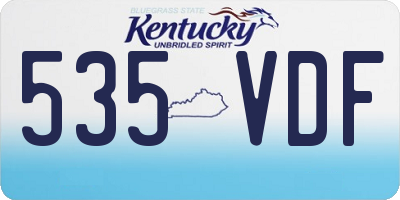 KY license plate 535VDF