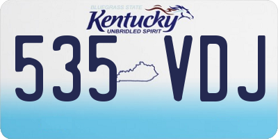KY license plate 535VDJ