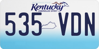 KY license plate 535VDN