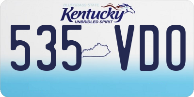 KY license plate 535VDO