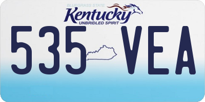KY license plate 535VEA