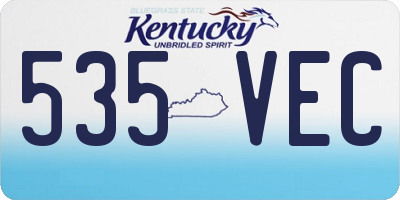 KY license plate 535VEC
