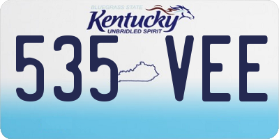 KY license plate 535VEE