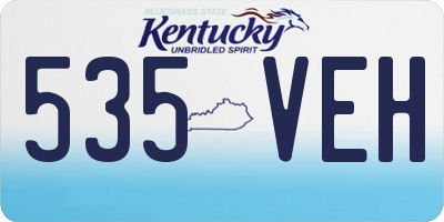 KY license plate 535VEH