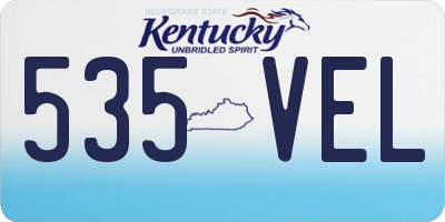 KY license plate 535VEL
