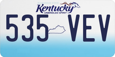 KY license plate 535VEV