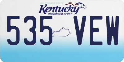 KY license plate 535VEW