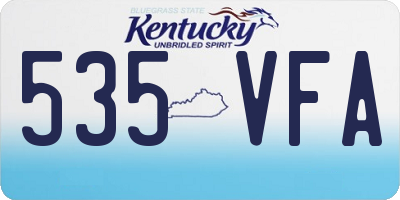 KY license plate 535VFA