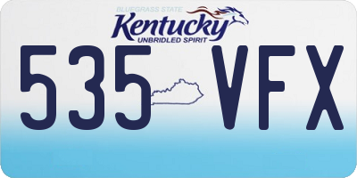 KY license plate 535VFX