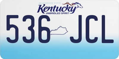 KY license plate 536JCL