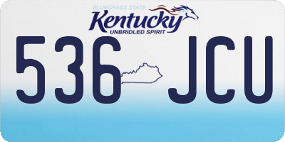 KY license plate 536JCU