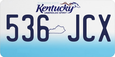 KY license plate 536JCX