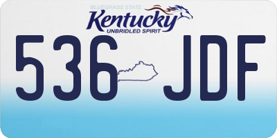 KY license plate 536JDF