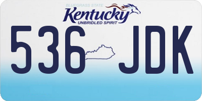 KY license plate 536JDK