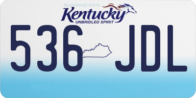 KY license plate 536JDL