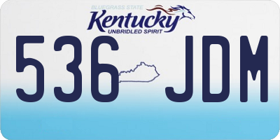 KY license plate 536JDM
