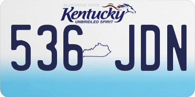 KY license plate 536JDN