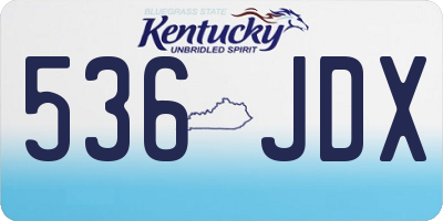KY license plate 536JDX