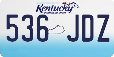 KY license plate 536JDZ