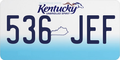 KY license plate 536JEF