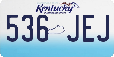 KY license plate 536JEJ
