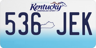 KY license plate 536JEK