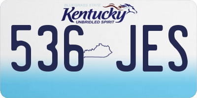 KY license plate 536JES