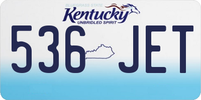 KY license plate 536JET