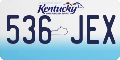 KY license plate 536JEX